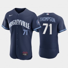 Chicago Cubs #71 Keegan Thompson Authentic 2021 City Connect Navy Jersey