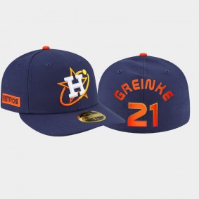 Houston Astros Navy #21 Zack Greinke 2022 City Connect 59FIFTY Fitted Low Profile Hat