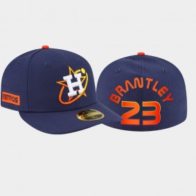 Houston Astros Navy #23 Michael Brantley 2022 City Connect 59FIFTY Fitted Low Profile Hat