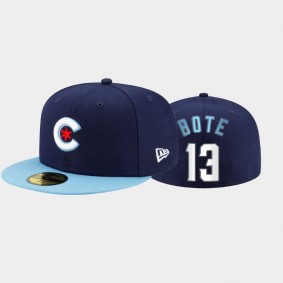 Chicago Cubs Navy #13 David Bote 2021 City Connect 59FIFTY Fitted Men's Hat