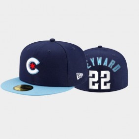 Chicago Cubs Navy #22 Jason Heyward 2021 City Connect 59FIFTY Fitted Men's Hat