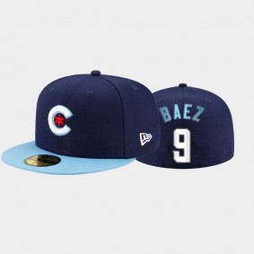 Chicago Cubs Navy #9 Javier Baez 2021 City Connect 59FIFTY Fitted Men's Hat