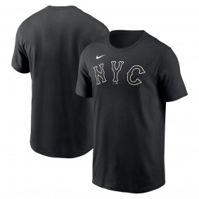 Men's New York Mets Black 2024 City Connect Wordmark T-Shirt