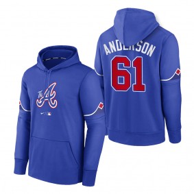 Nick Anderson Atlanta Braves Royal 2023 City Connect Pregame Performance Pullover Hoodie