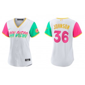 Women's San Diego Padres Pierce Johnson White 2022 City Connect Replica Jersey