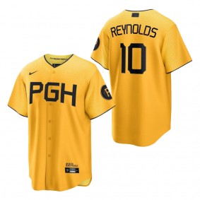 Men's Pittsburgh Pirates Bryan Reynolds Gold 2023 City Connect Replica Player Jersey