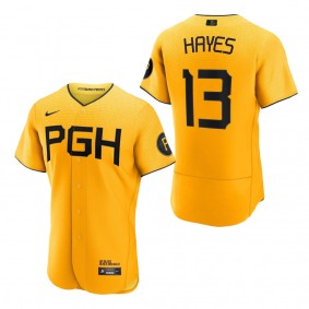 Men's Pittsburgh Pirates Ke'Bryan Hayes Gold 2023 City Connect Authentic Player Jersey