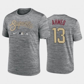 2021 City Connect Arizona Diamondbacks Anthracite Practice #13 Nick Ahmed T-Shirt