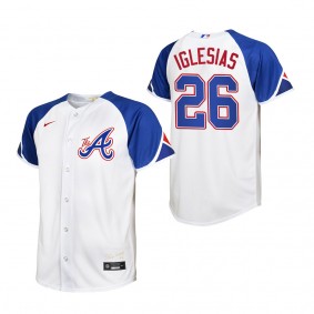 Raisel Iglesias Youth Atlanta Braves White 2023 City Connect Replica Jersey