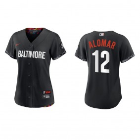 Roberto Alomar Women's Baltimore Orioles Black 2023 City Connect Replica Jersey