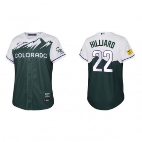 Sam Hilliard Youth Colorado Rockies Green 2022 City Connect Replica Jersey