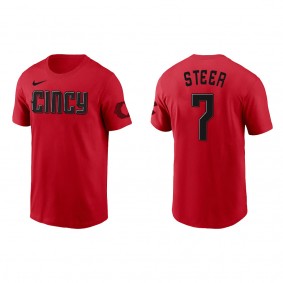 Spencer Steer Cincinnati Reds Nike Red 2023 City Connect T-Shirt