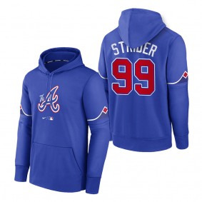 Spencer Strider Atlanta Braves Royal 2023 City Connect Pregame Performance Pullover Hoodie