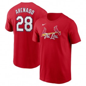 Men's St. Louis Cardinals Nolan Arenado Red 2024 City Connect Fuse Name & Number T-Shirt