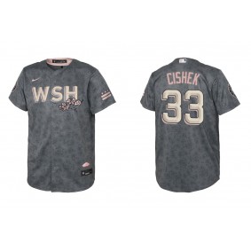 Youth Washington Nationals Steve Cishek Gray 2022 City Connect Replica Jersey