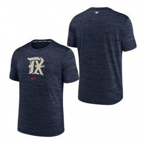 Men's Texas Rangers Navy 2023 City Connect Velocity Practice Performance T-Shirt