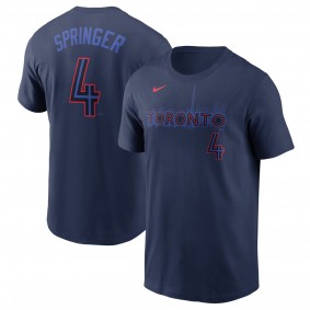 Men's Toronto Blue Jays George Springer Navy 2024 City Connect Name & Number T-Shirt