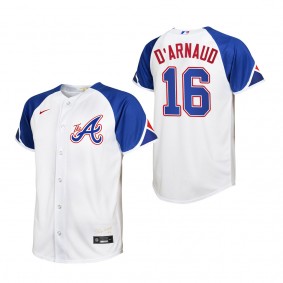 Travis d'Arnaud Youth Atlanta Braves White 2023 City Connect Replica Jersey