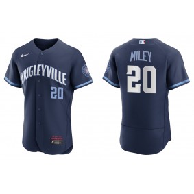 Men's Chicago Cubs Wade Miley Navy City Connect Authentic Jersey