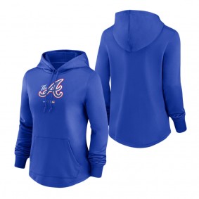 Women's Atlanta Braves Royal 2023 City Connect Pregame Performance Pullover Hoodie