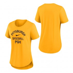 Women's Pittsburgh Pirates Gold 2023 City Connect Tri-Blend T-Shirt