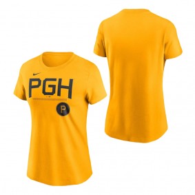 Women's Pittsburgh Pirates Gold 2023 City Connect Wordmark T-Shirt