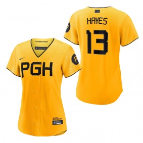 Women's Pittsburgh Pirates Ke'Bryan Hayes Gold 2023 City Connect Replica Player Jersey