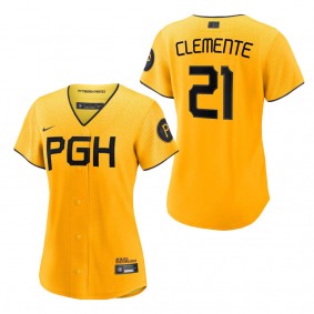 Women's Pittsburgh Pirates Roberto Clemente Gold 2023 City Connect Replica Player Jersey