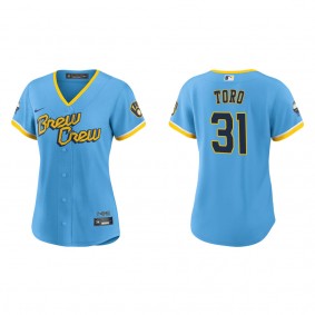 Women's Milwaukee Brewers Abraham Toro Powder Blue City Connect Replica Jersey