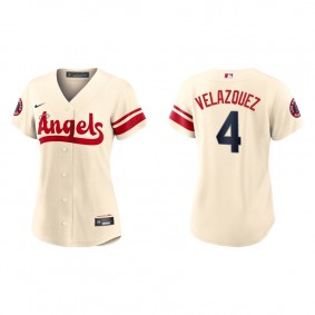 Women's Los Angeles Angels Andrew Velazquez Cream 2022 City Connect Replica Jersey