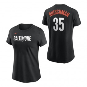 Women's Baltimore Orioles Adley Rutschman Nike Black 2023 City Connect Name & Number T-Shirt