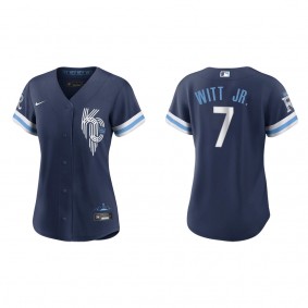 Women's Kansas City Royals Bobby Witt Jr. Navy 2022 City Connect Replica Jersey