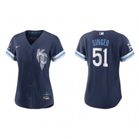 Women's Kansas City Royals Brady Singer Navy 2022 City Connect Replica Jersey