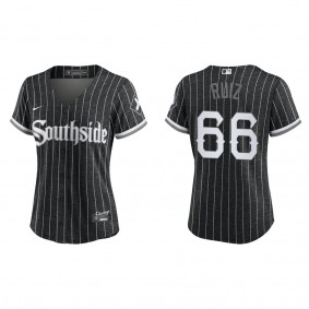 Women's Jose Ruiz Chicago White Sox Black City Connect Replica Jersey