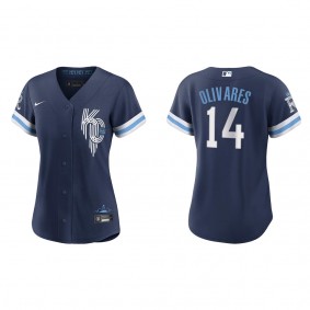 Women's Edward Olivares Kansas City Royals Navy City Connect Replica Jersey