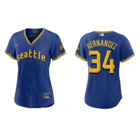 Women's Felix Hernandez Seattle Mariners Royal City Connect Replica Jersey