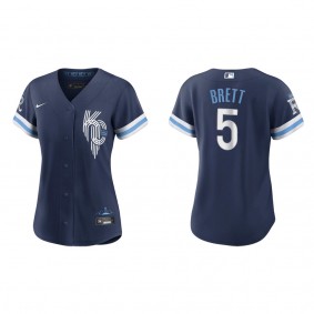 Women's Kansas City Royals George Brett Navy 2022 City Connect Replica Jersey