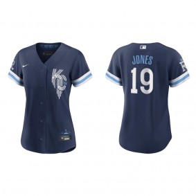 Women's Kansas City Royals JaCoby Jones Navy 2022 City Connect Replica Jersey