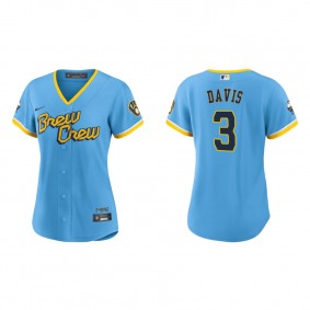 Women's Milwaukee Brewers Jonathan Davis Powder Blue 2022 City Connect Replica Jersey