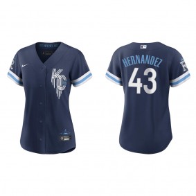 Women's Carlos Hernandez Kansas City Royals Navy City Connect Replica Jersey