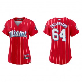 Women's Jerar Encarnacion Miami Marlins Red City Connect Replica Jersey