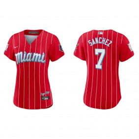 Women's Jesus Sanchez Miami Marlins Red City Connect Replica Jersey