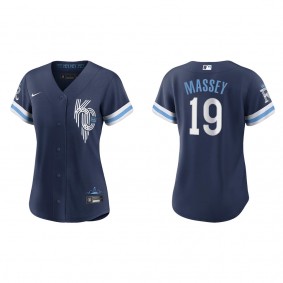 Women's Michael Massey Kansas City Royals Navy City Connect Replica Jersey