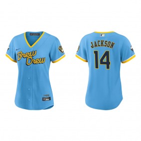 Women's Alex Jackson Milwaukee Brewers Powder Blue City Connect Replica Jersey