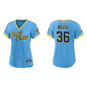 Women's J.C. Mejia Milwaukee Brewers Powder Blue City Connect Replica Jersey