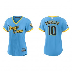 Women's Mike Brosseau Milwaukee Brewers Powder Blue City Connect Replica Jersey