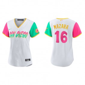 Women's San Diego Padres Nomar Mazara White 2022 City Connect Replica Jersey