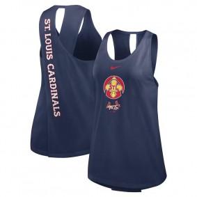 Women's St. Louis Cardinals Navy 2024 City Connect Criss Cross Performance Tank Top