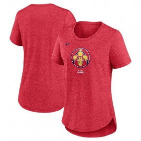 Women's St. Louis Cardinals Navy 2024 City Connect Scoop Neck Tri-Blend T-Shirt