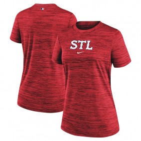 Women's St. Louis Cardinals Red 2024 City Connect Authentic Collection Practice Velocity T-Shirt